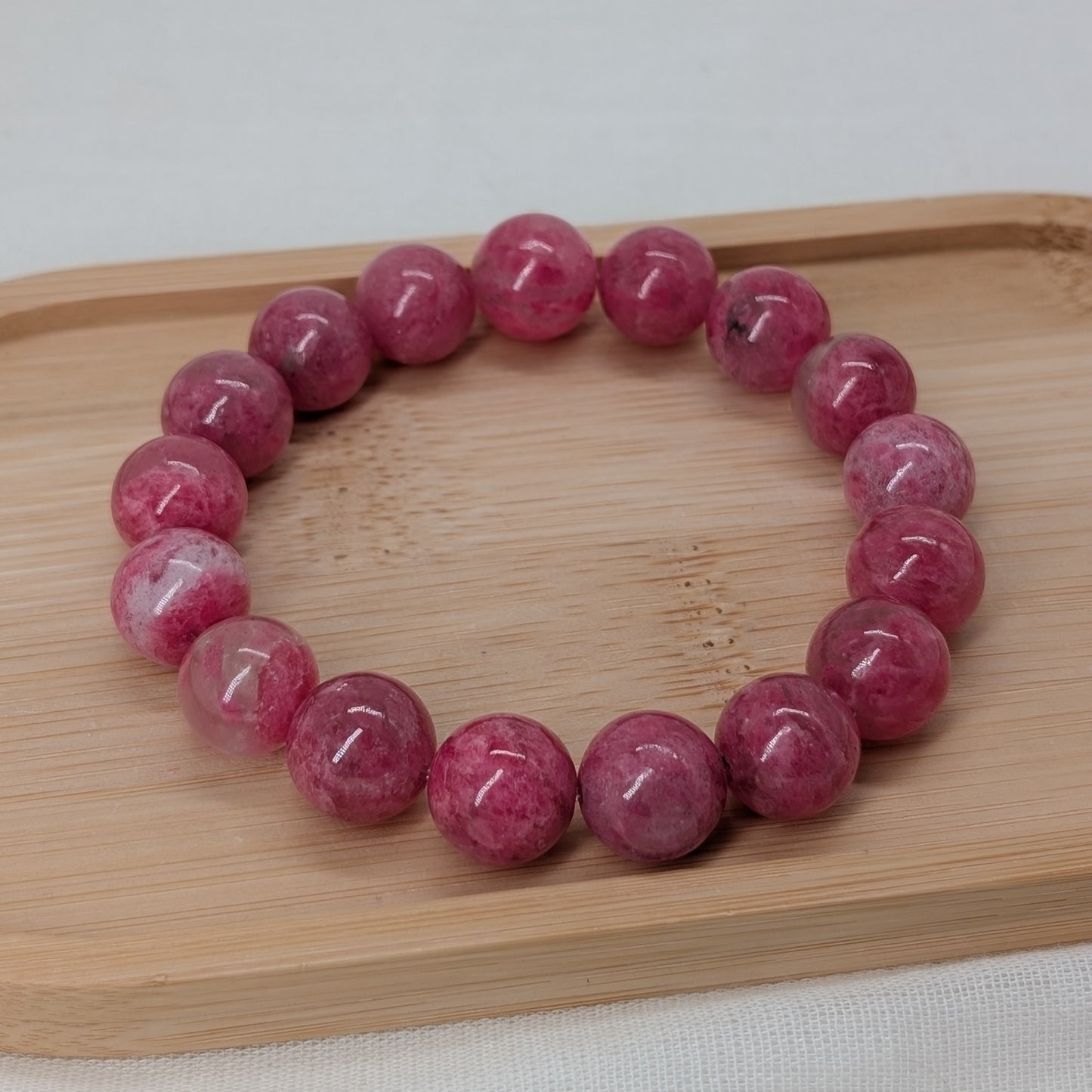 Rhodonit in Quarz Armband 12 mm