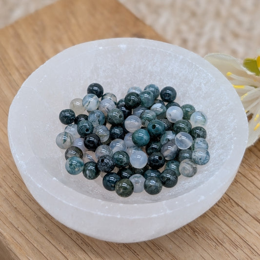 Moosachat Perlen 4 mm