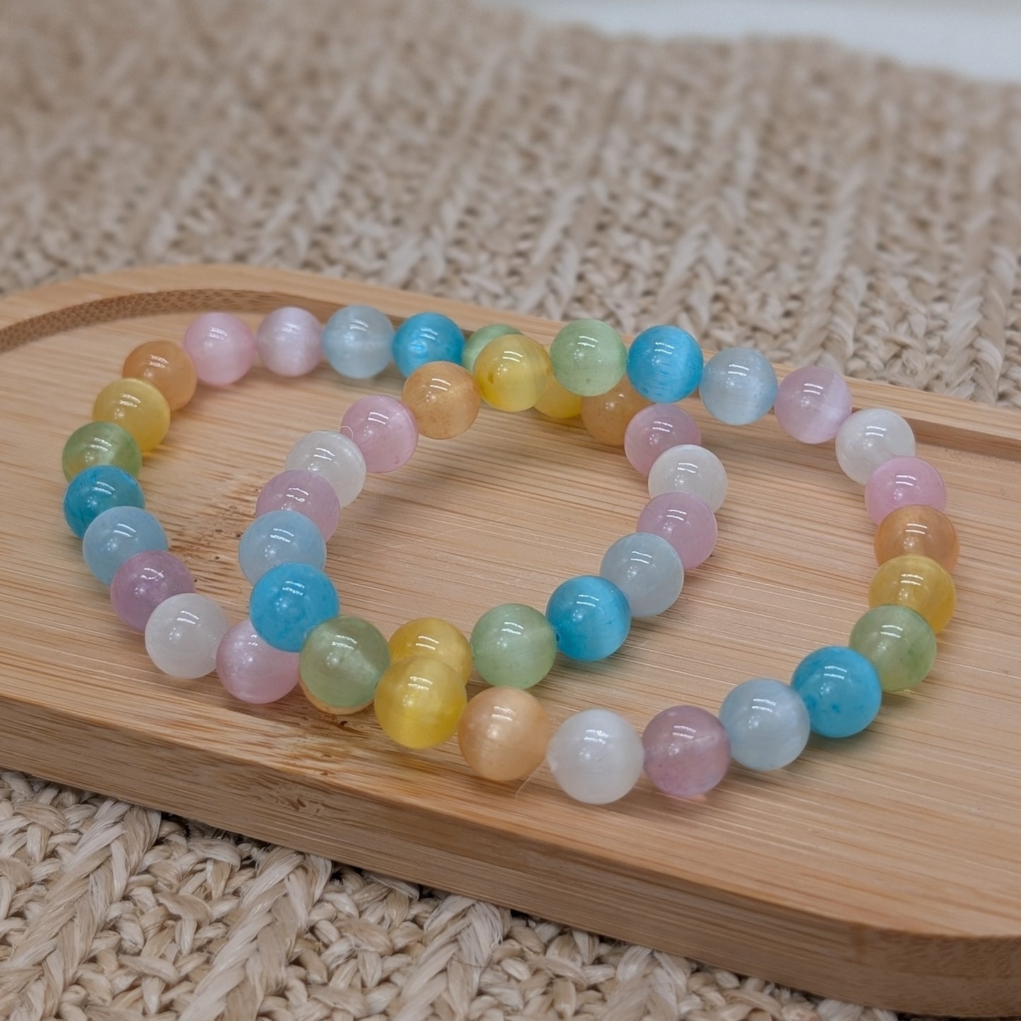 Selenit Armband bunt 8mm