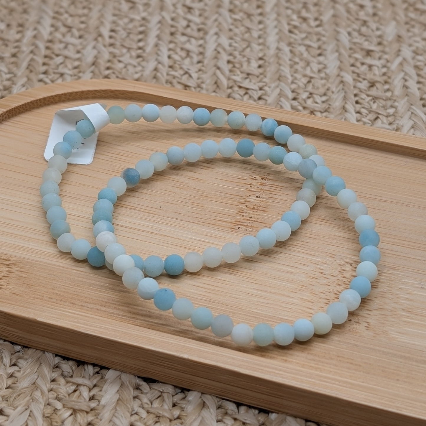 Mattes Amazonit Armband 4 mm