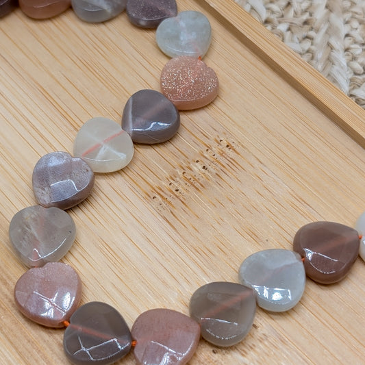 Herz Perle Bunter Mondstein