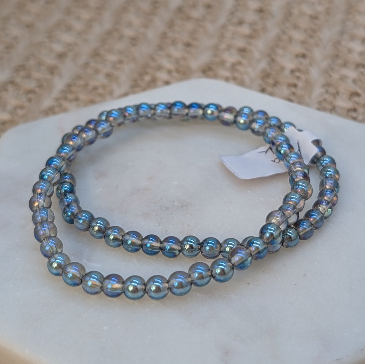 Aqua Aura Bergkristall Armband 4 mm