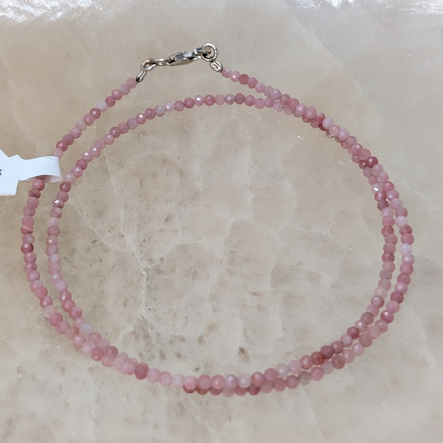 Rhodonit Halskette facettiert