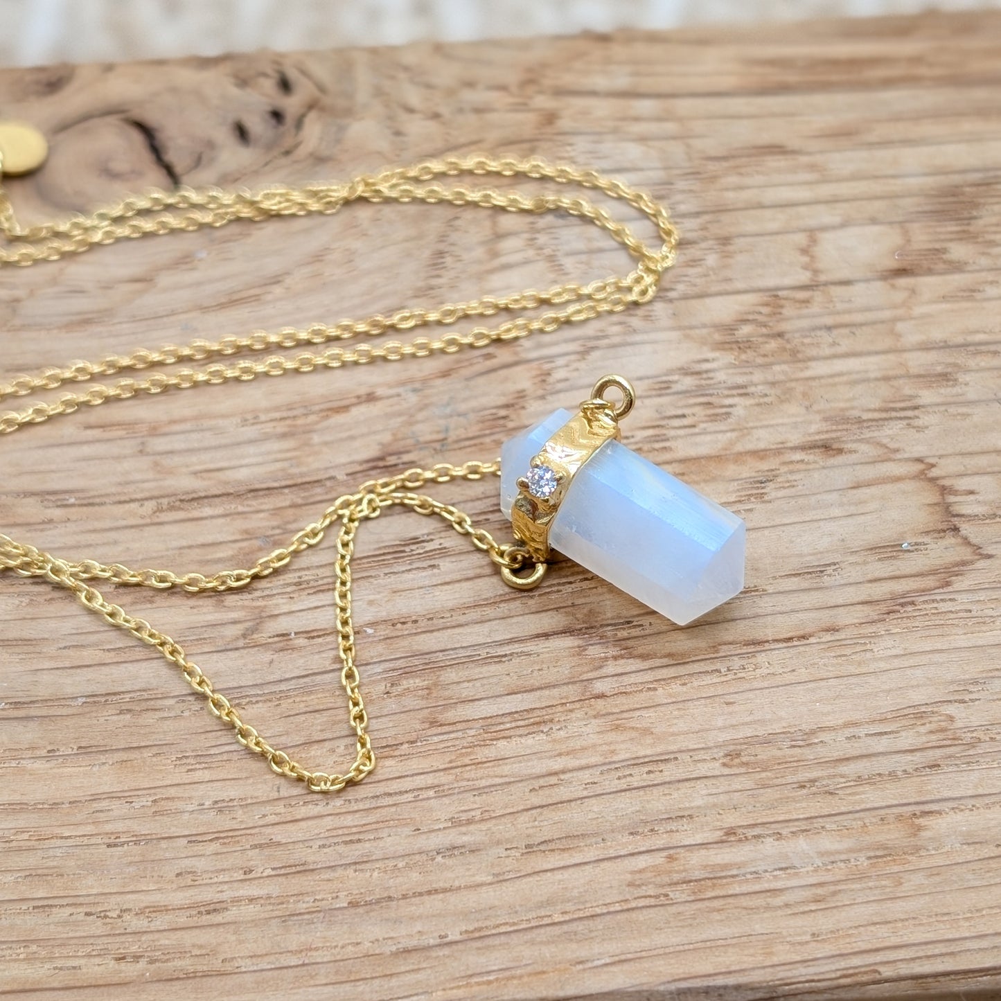 Mondstein Doppelender Halskette