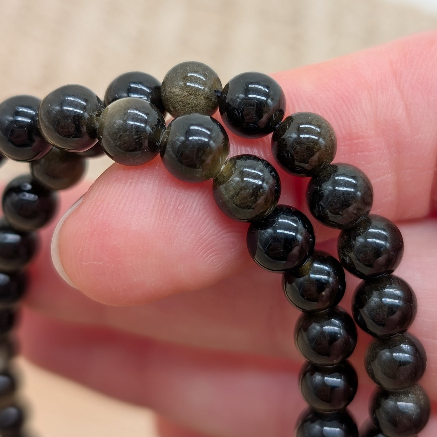 Gold Obsidian Armband 6 mm