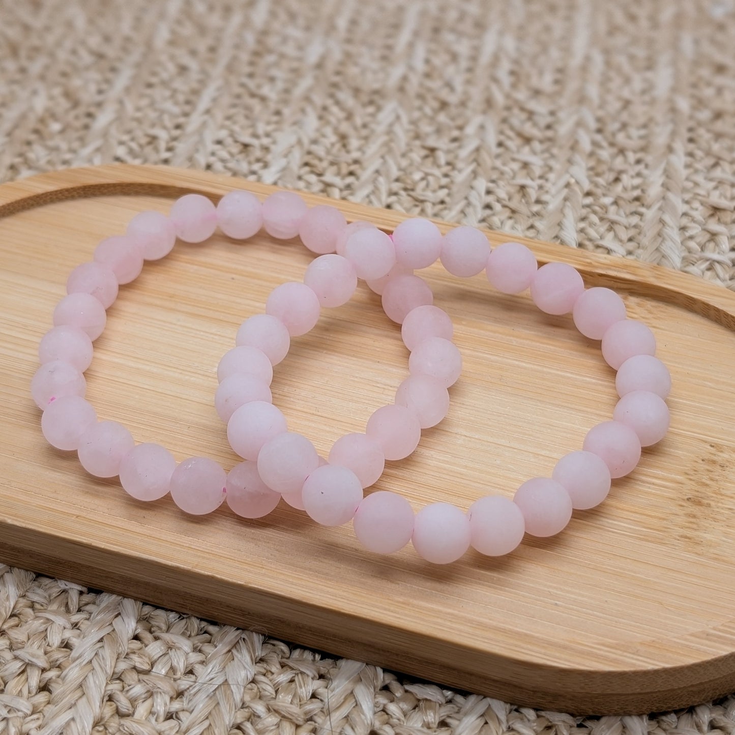Rosenquarz Armband matt 8 mm