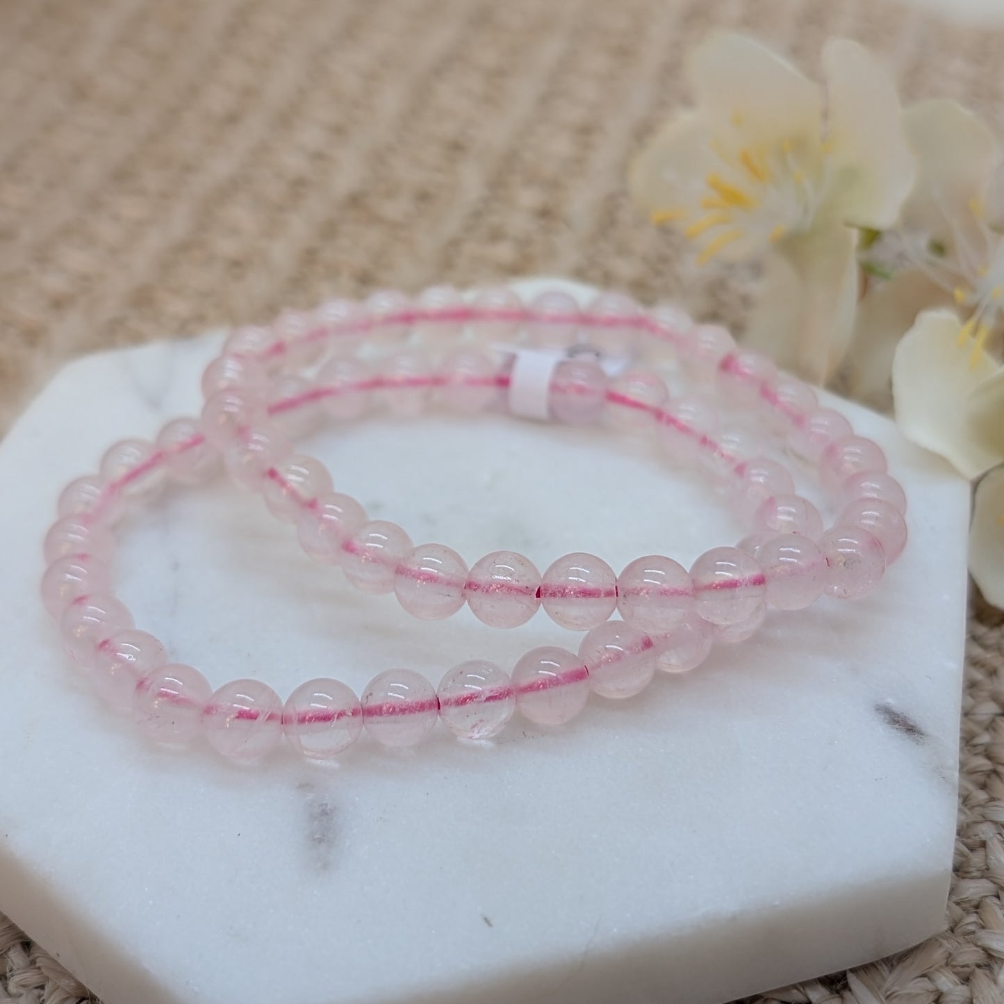 Rosenquarz Armband 6 mm
