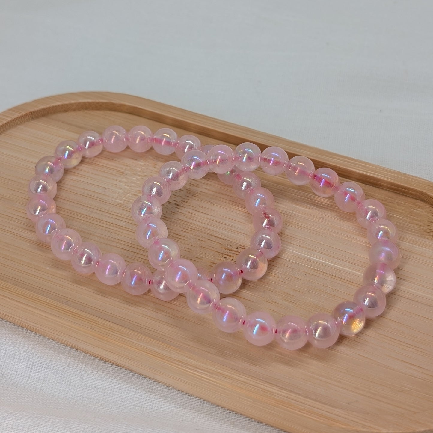 Aura Rosenquarz Armband 8 mm