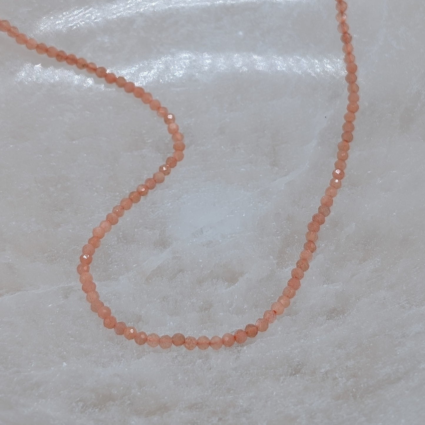 Sonnenstein Kette facettiert, 925er Silber