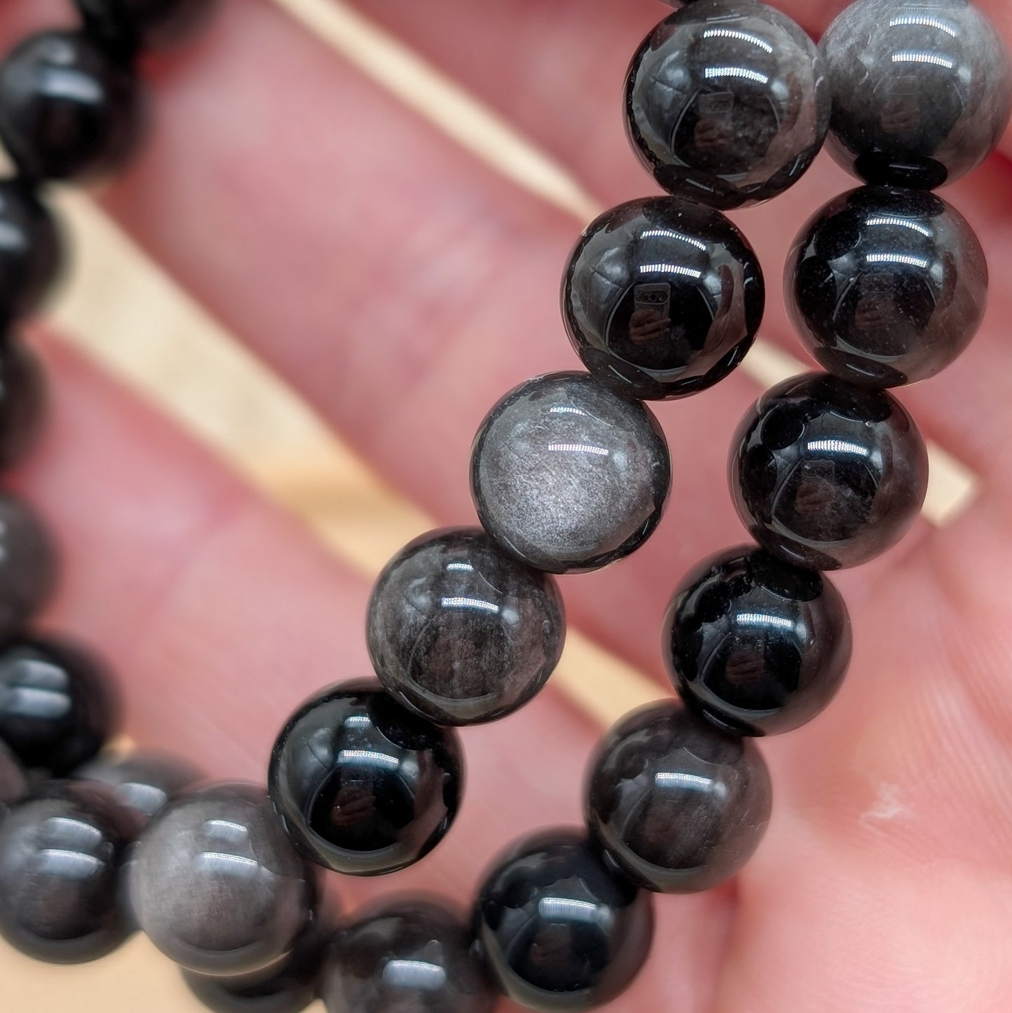 Silber Obsidian Armband 8 mm
