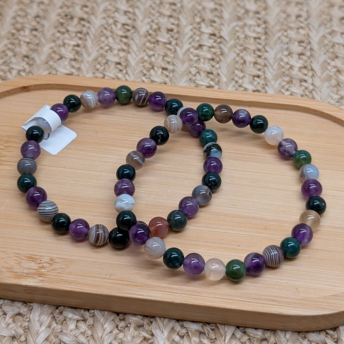 Amethyst Moosachat Botswana Achat Armband 6 mm