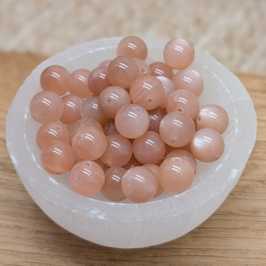 Pfirsisch Mondstein Perlen 8 mm