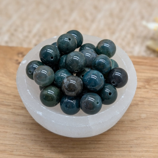 Moosachat Perlen 10 mm