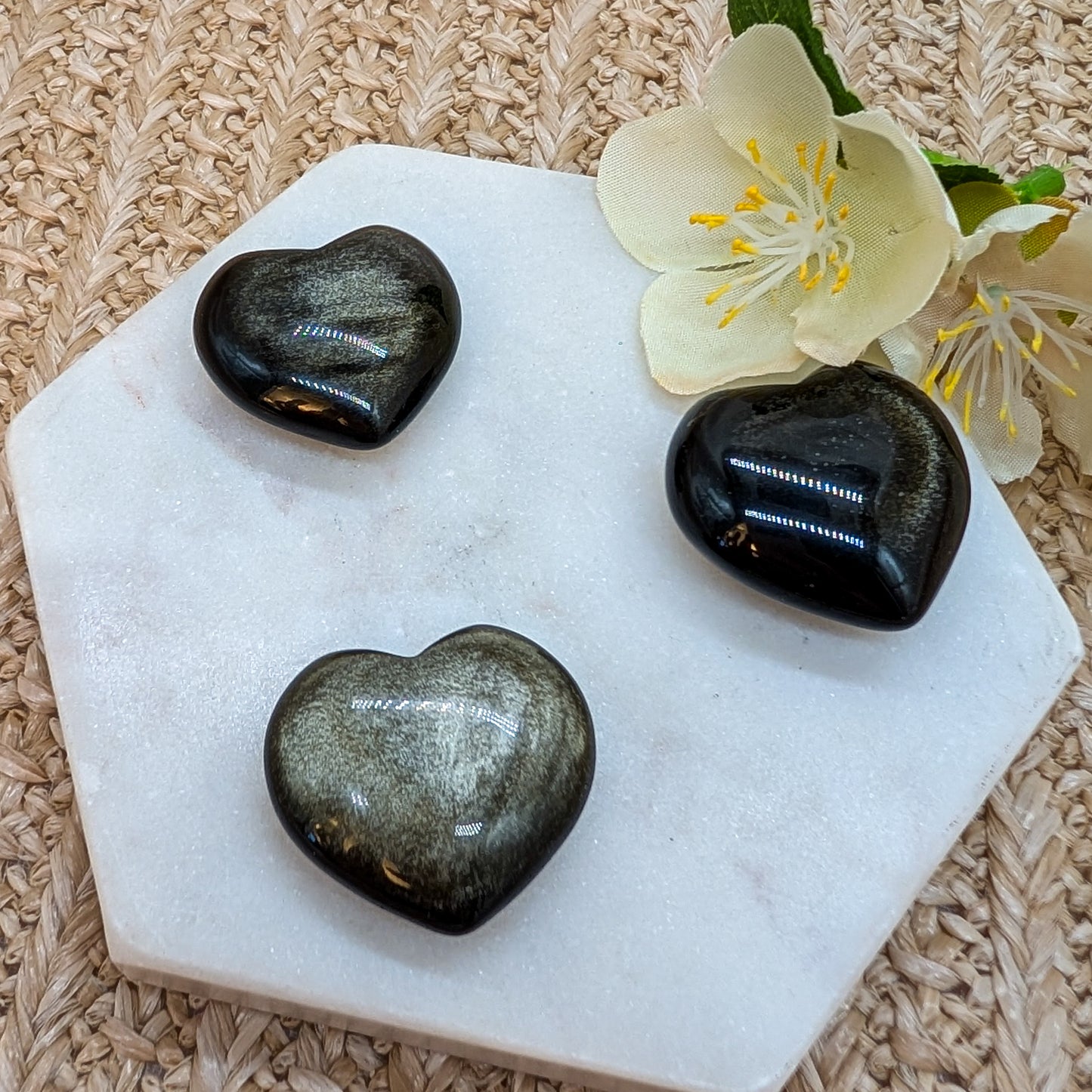 Kleines Gold Obsidian Herz