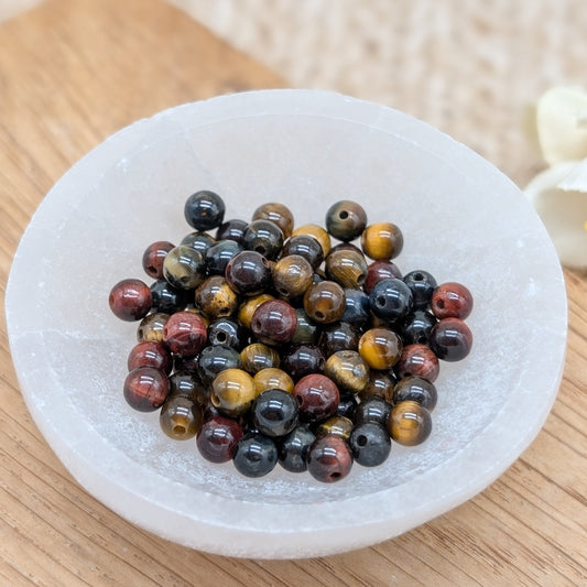 Tigerauge bunt Perlen 4 - 4,5 mm