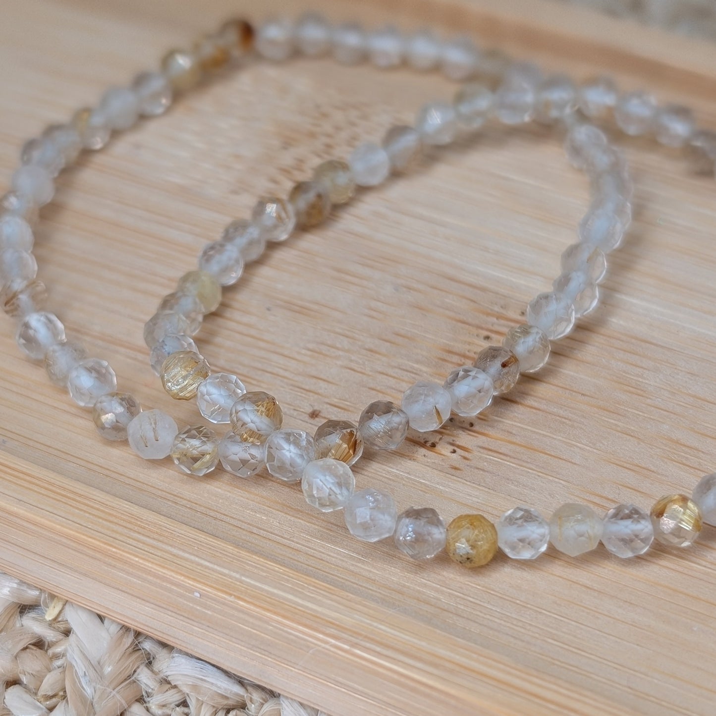 Goldener Rutil Armband facettiert 4mm