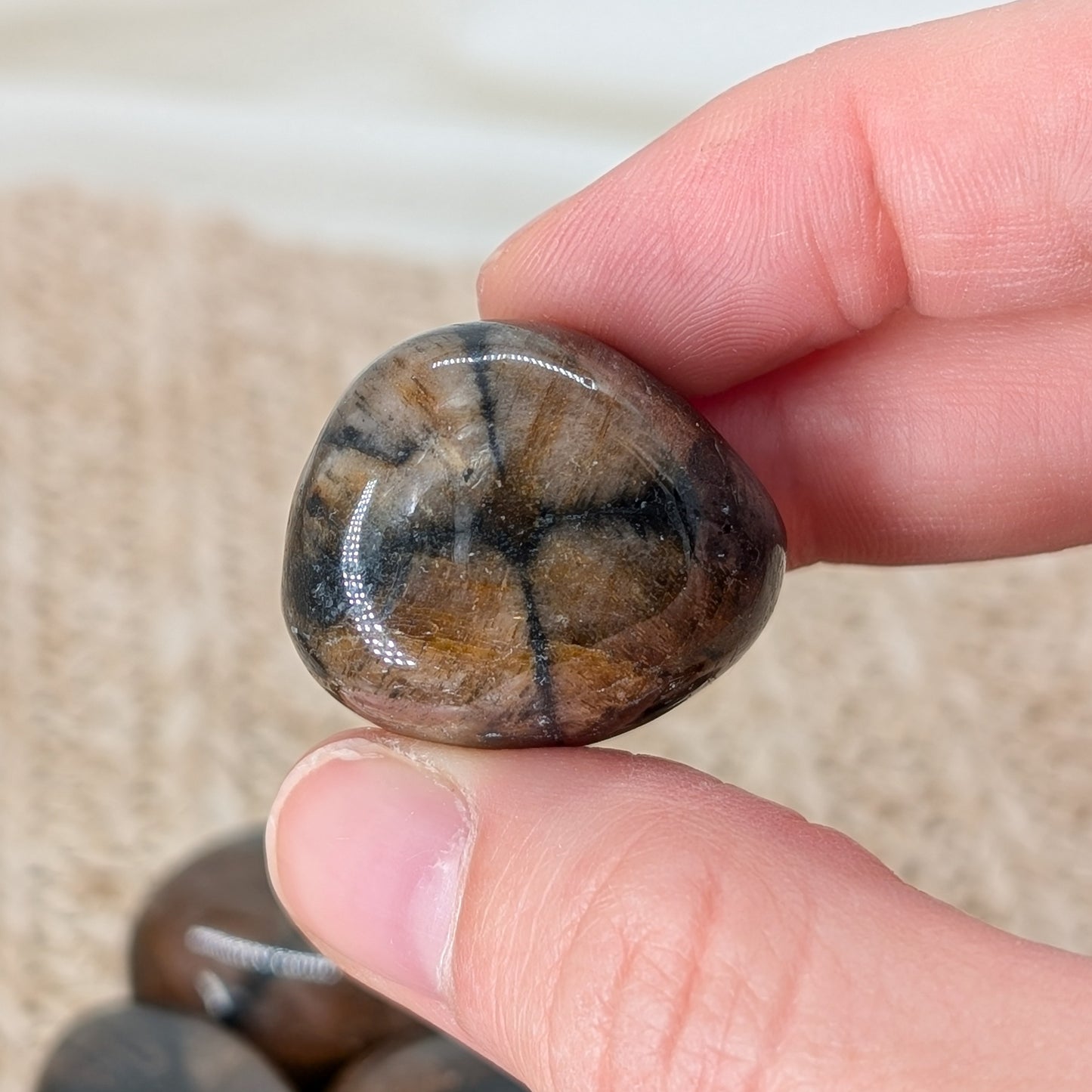 HQ Chiastolith Trommelstein