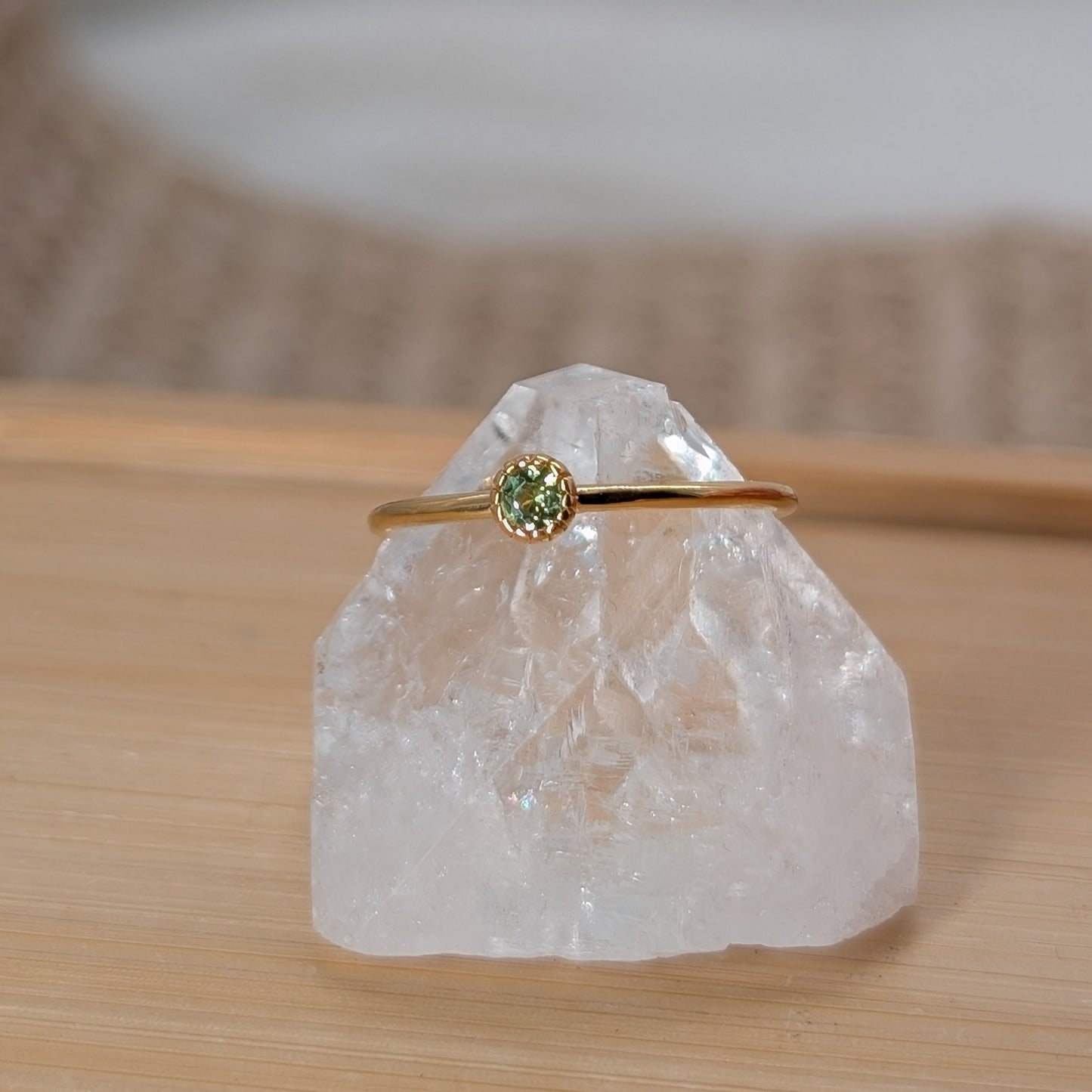 Peridot Krönchen Ring 925er Silber vergoldet