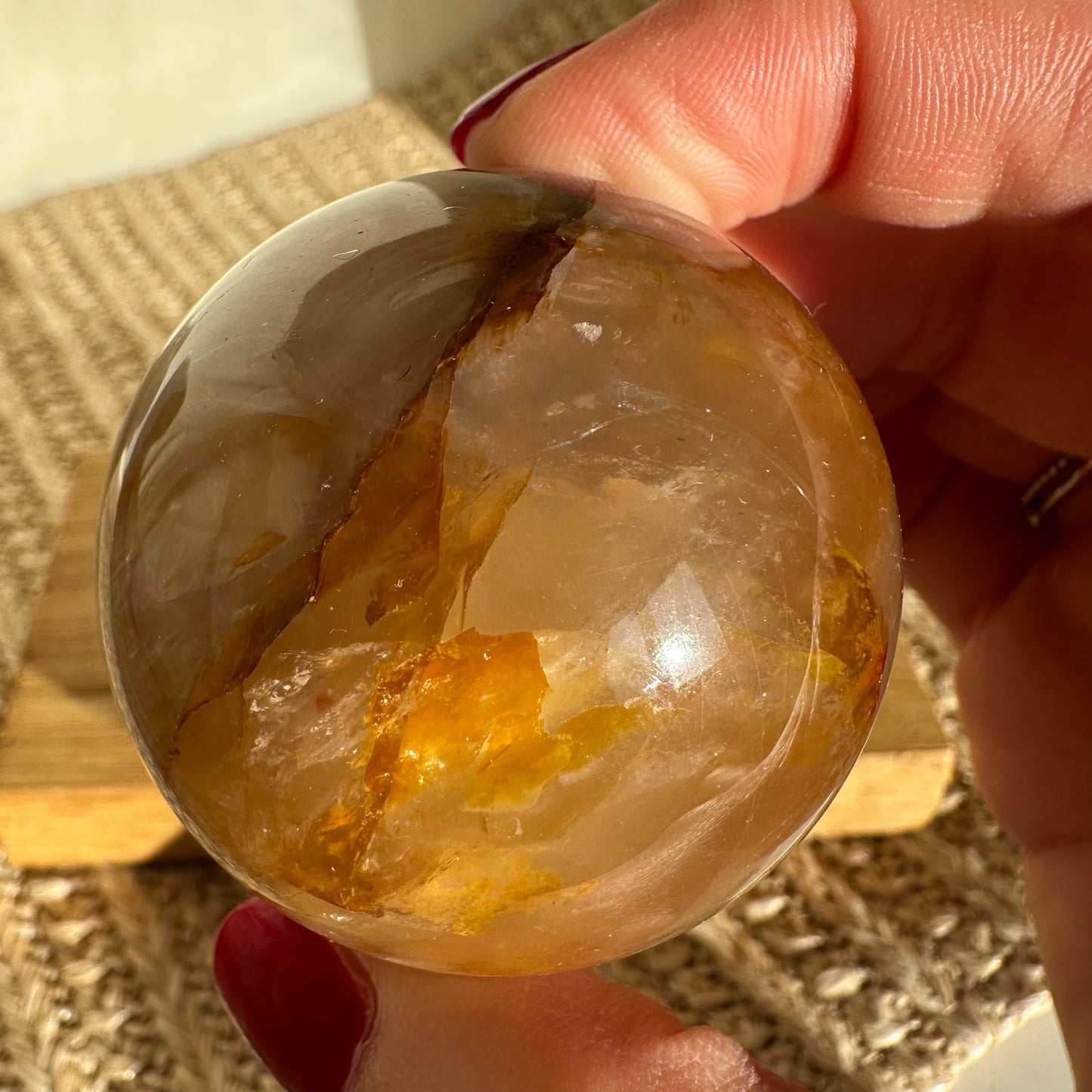 Stern Feuerquarz Golden Healer Kugel [ZT]