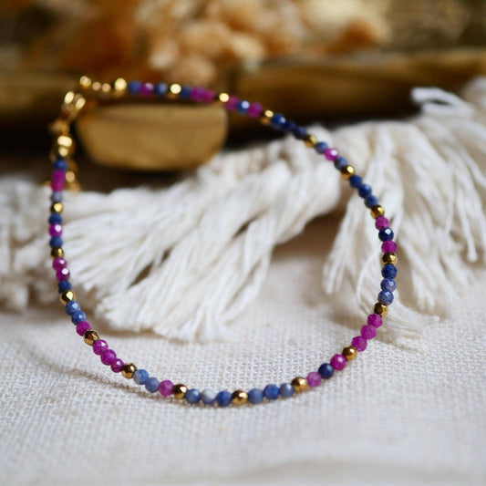 Rubin und Saphir Armband facettiert