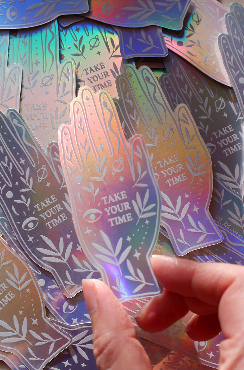 Holografischer Aufkleber - Nimm dir Zeit