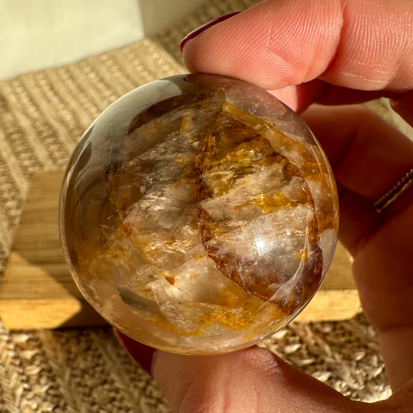 Stern Feuerquarz Golden Healer Kugel [ZT]