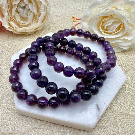 Dunkles Amethyst Armband 8 mm