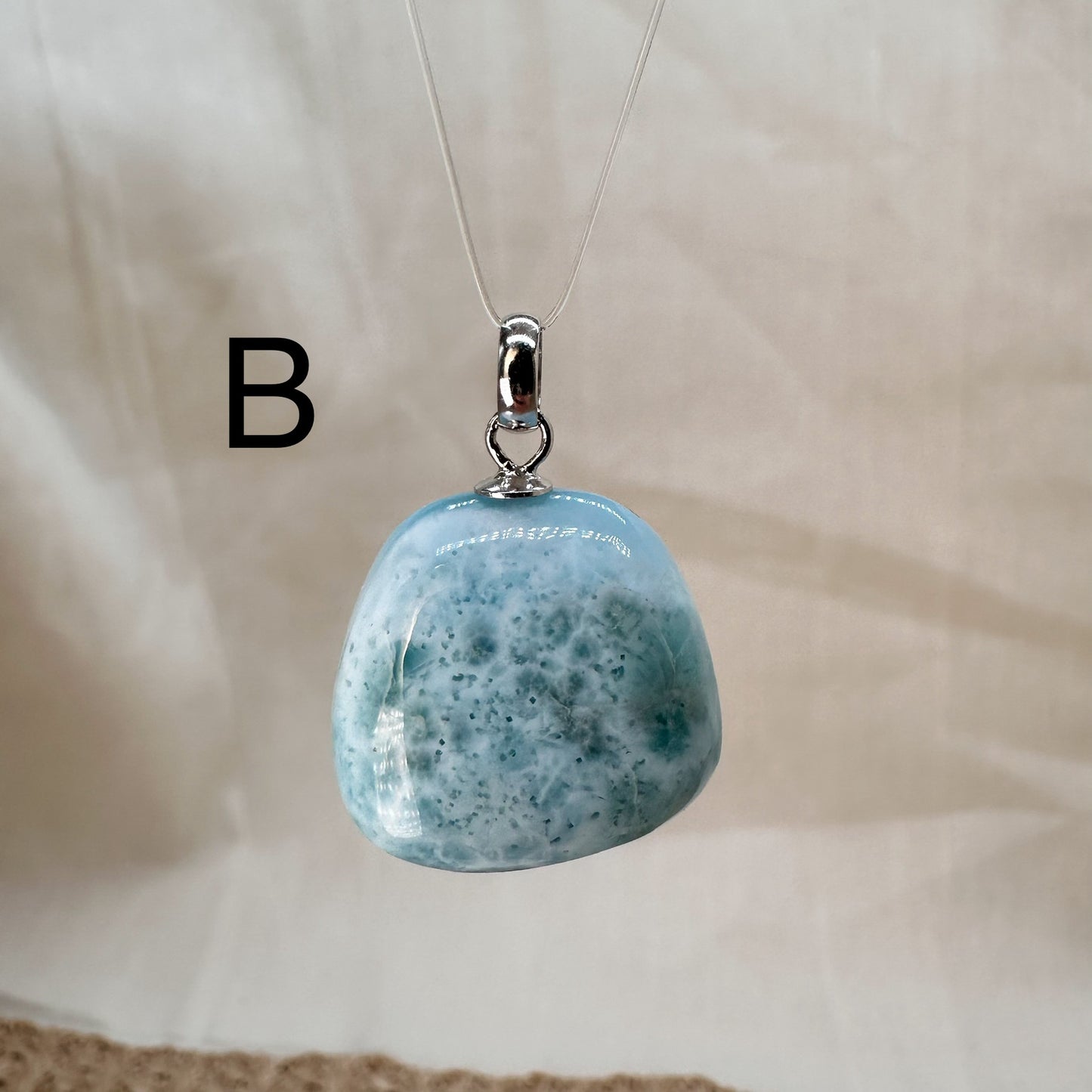 Larimar Kettenanhänger, 925er Silber [A-E]