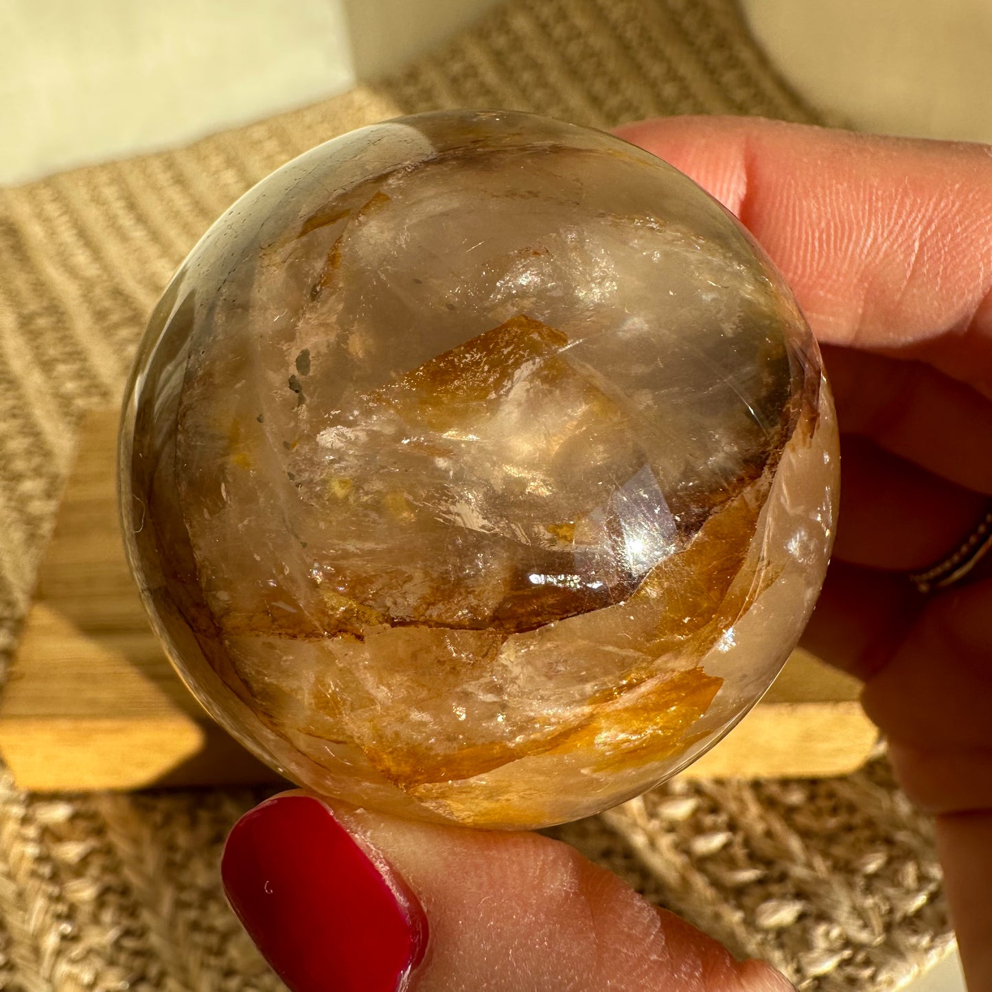 Stern Feuerquarz Golden Healer Kugel [ZT]