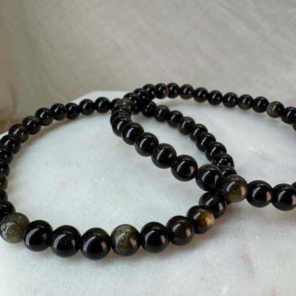 Gold Obsidian Armband 5 mm