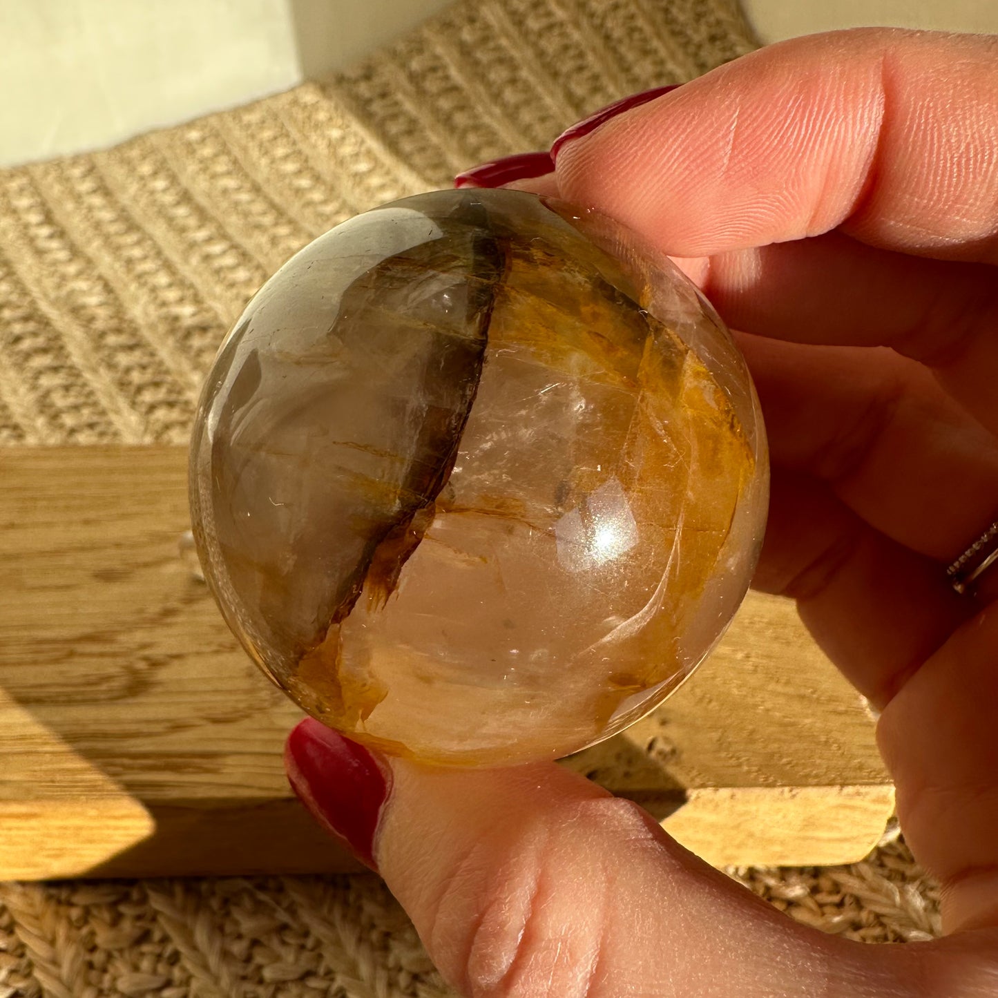 Stern Feuerquarz Golden Healer Kugel [ZT]