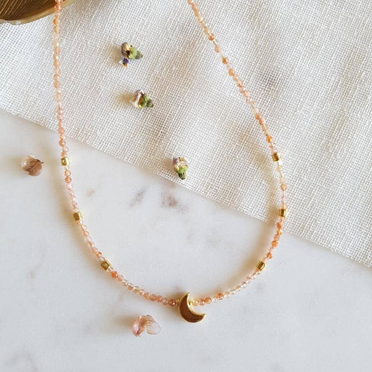 Sonnenstein Halskette mit Mond