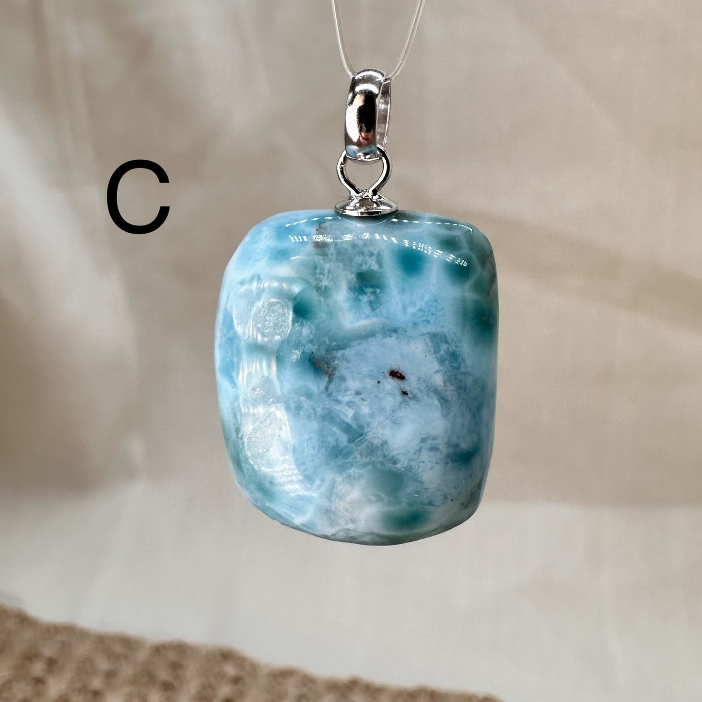 Larimar Kettenanhänger, 925er Silber [A-E]