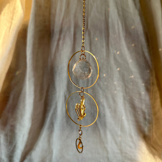 Suncatcher mit Mond und Kristallcharm