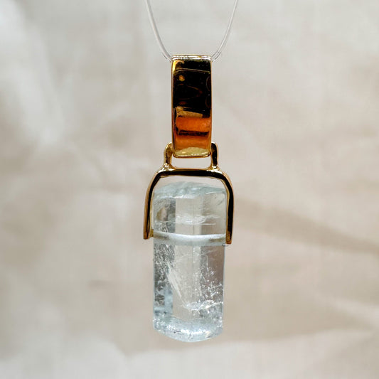 Aquamarin Kettenanhänger, 925er Silber vergoldet [AS]