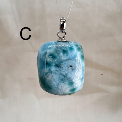 Larimar Kettenanhänger, 925er Silber [A-E]