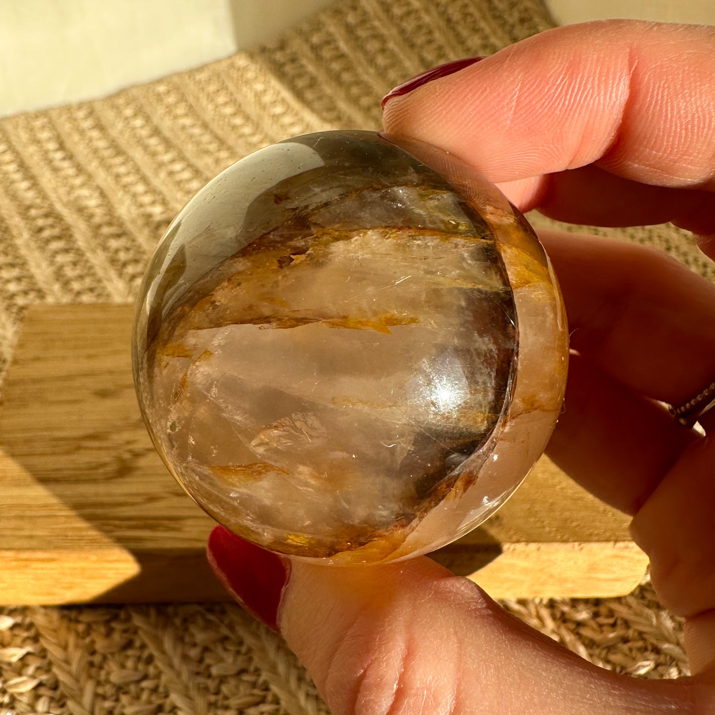 Stern Feuerquarz Golden Healer Kugel [ZT]