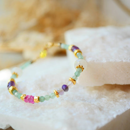 Aventurin, Mondstein, Amethyst Armband facettiert