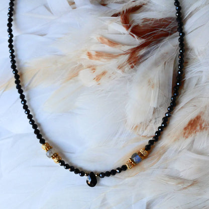 Halskette Spinell Onyx Labradorit