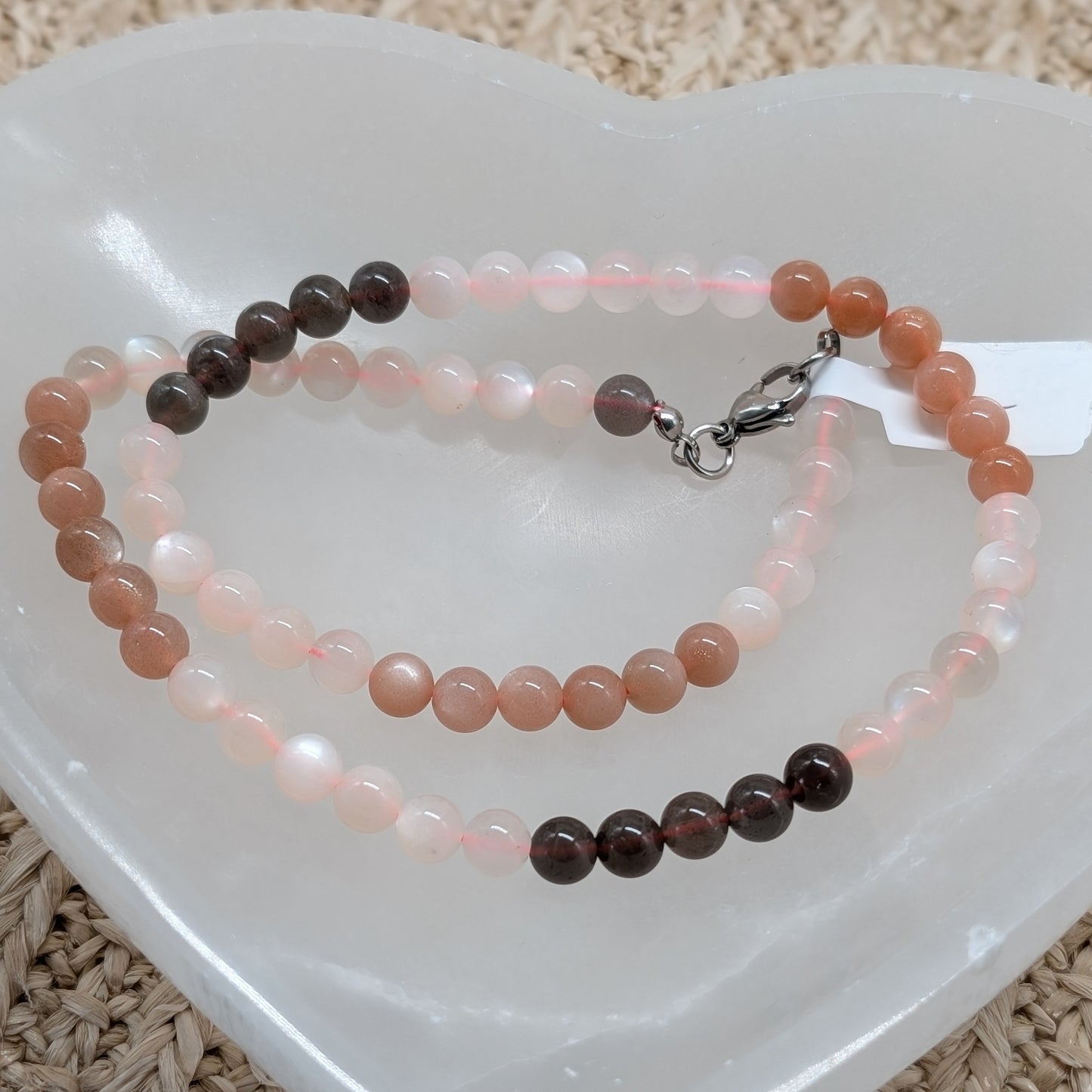 Bunter Mondstein Kette Kugel