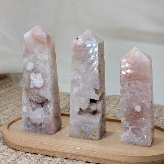 Pink Amethyst Blumenachat Turm  [A-C]
