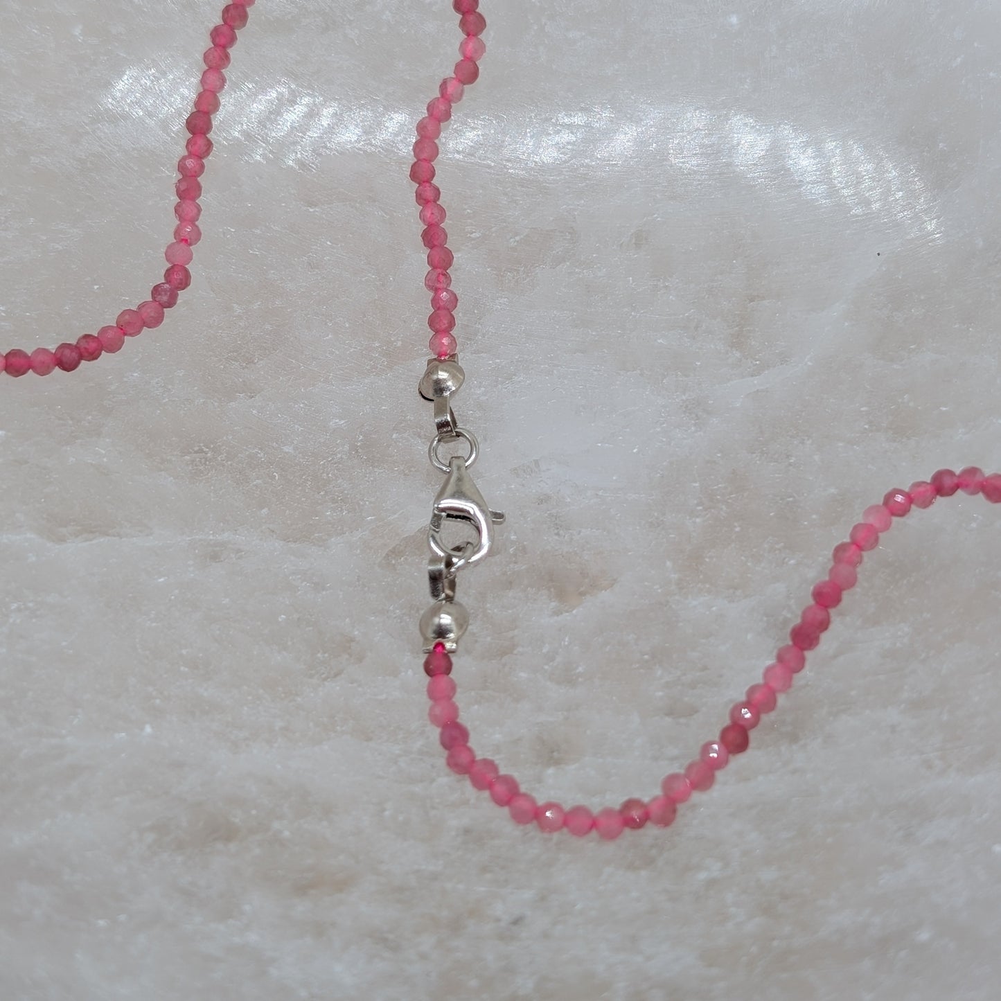 Turmalin Kette facettiert, 925er Silber