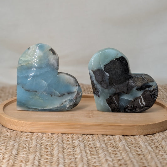 Blauer Calcit Herz [A+B]