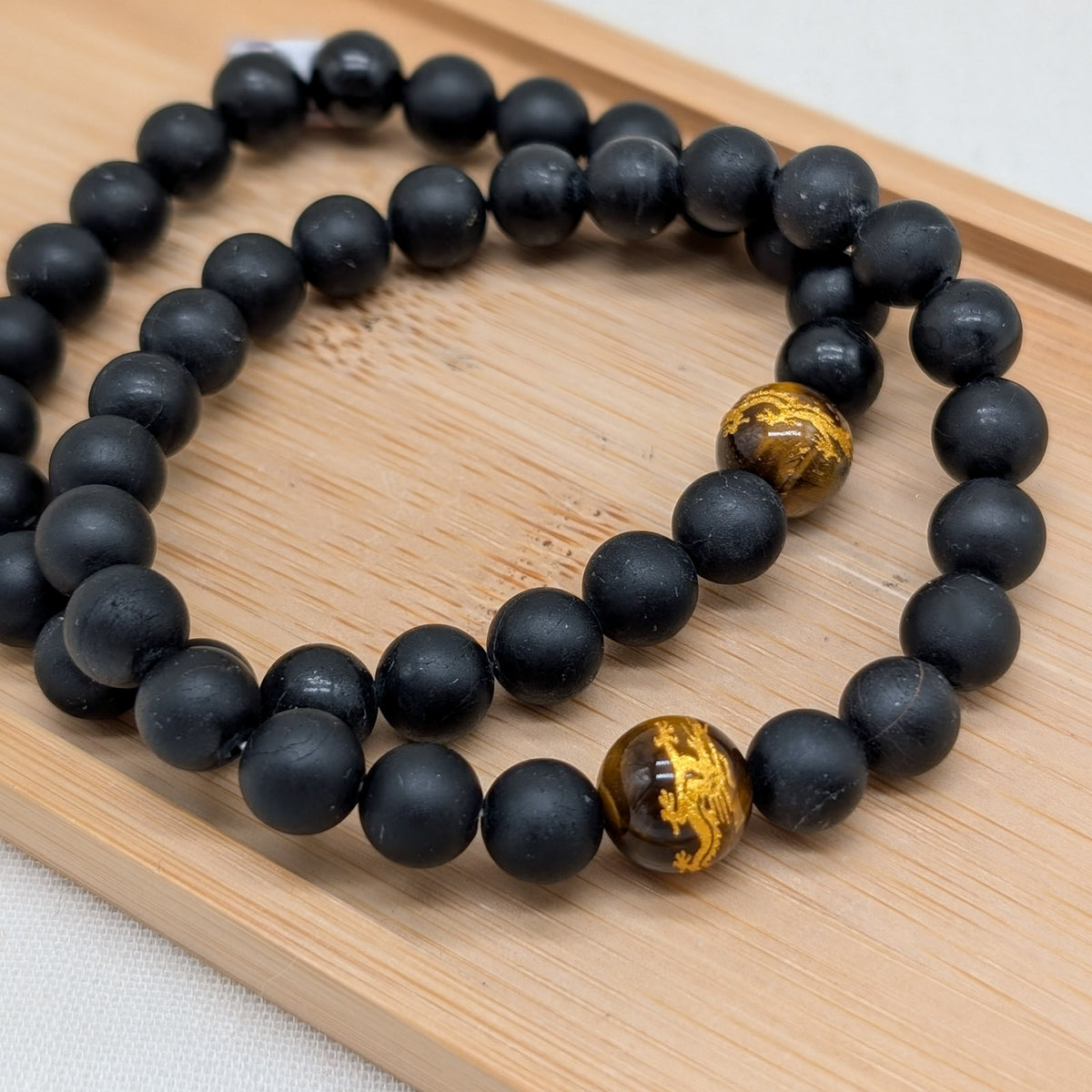 Schörl Tigerauge Armband 8 mm