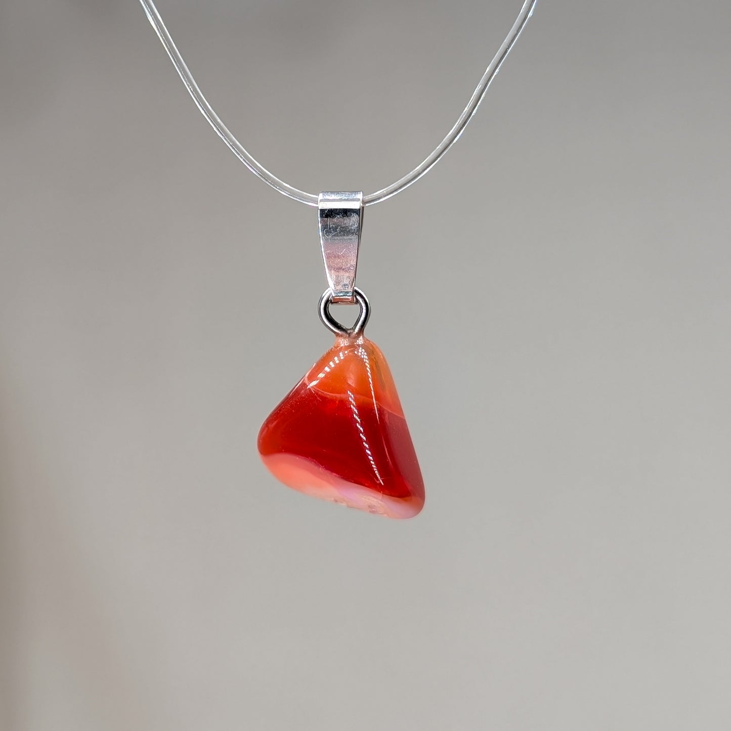 Feueropal Kettenanhänger, 925er Silber [F]