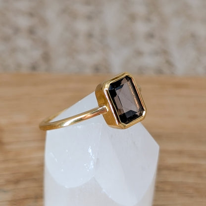 Rauchquarz Ring, 925 Silber vergoldet