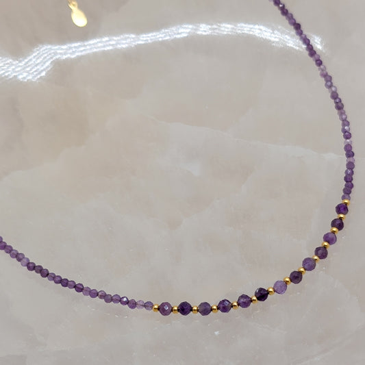 Edle Amethyst Halskette facettiert