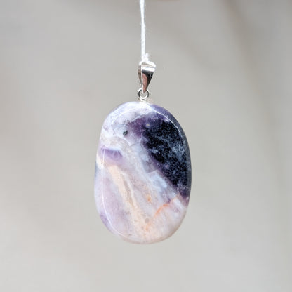 Fluoritopal Kettenanhänger, 925er Silber [W]