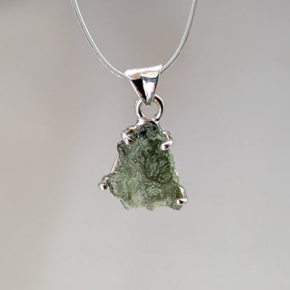 Moldavit Kettenanhänger, 925er Silber [B]