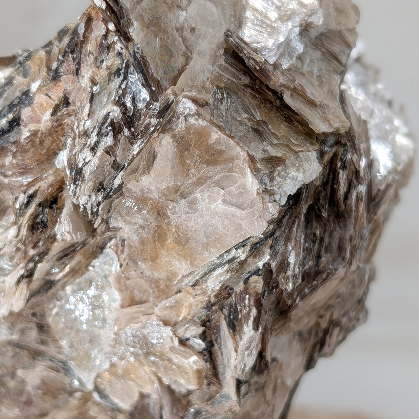 Golden Mica Rohstück auf Ständer [A+B]
